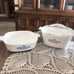 Corningware casserole dishes, cornflower pattern. 1 lid fits both dishes.