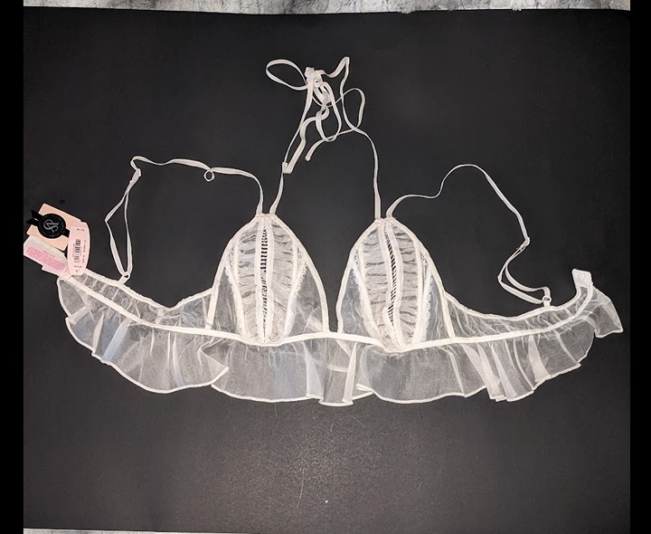 Victoria's Secret VS vintage white bridal silk bra bralette 100% silk
