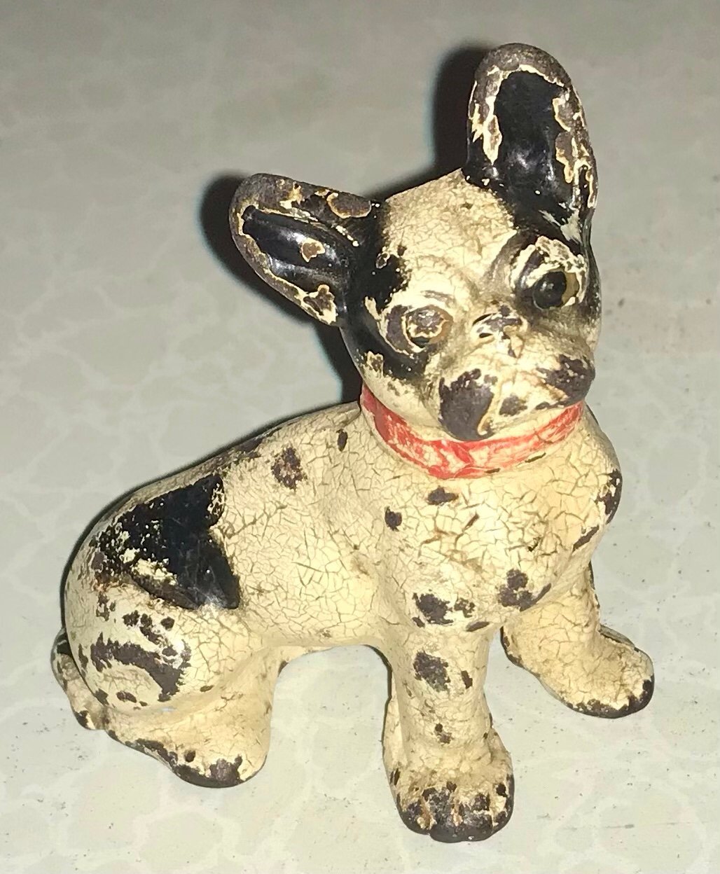 Vintage Cast Iron Bull Dog Boston Terrier Paper Weight 3” Tall