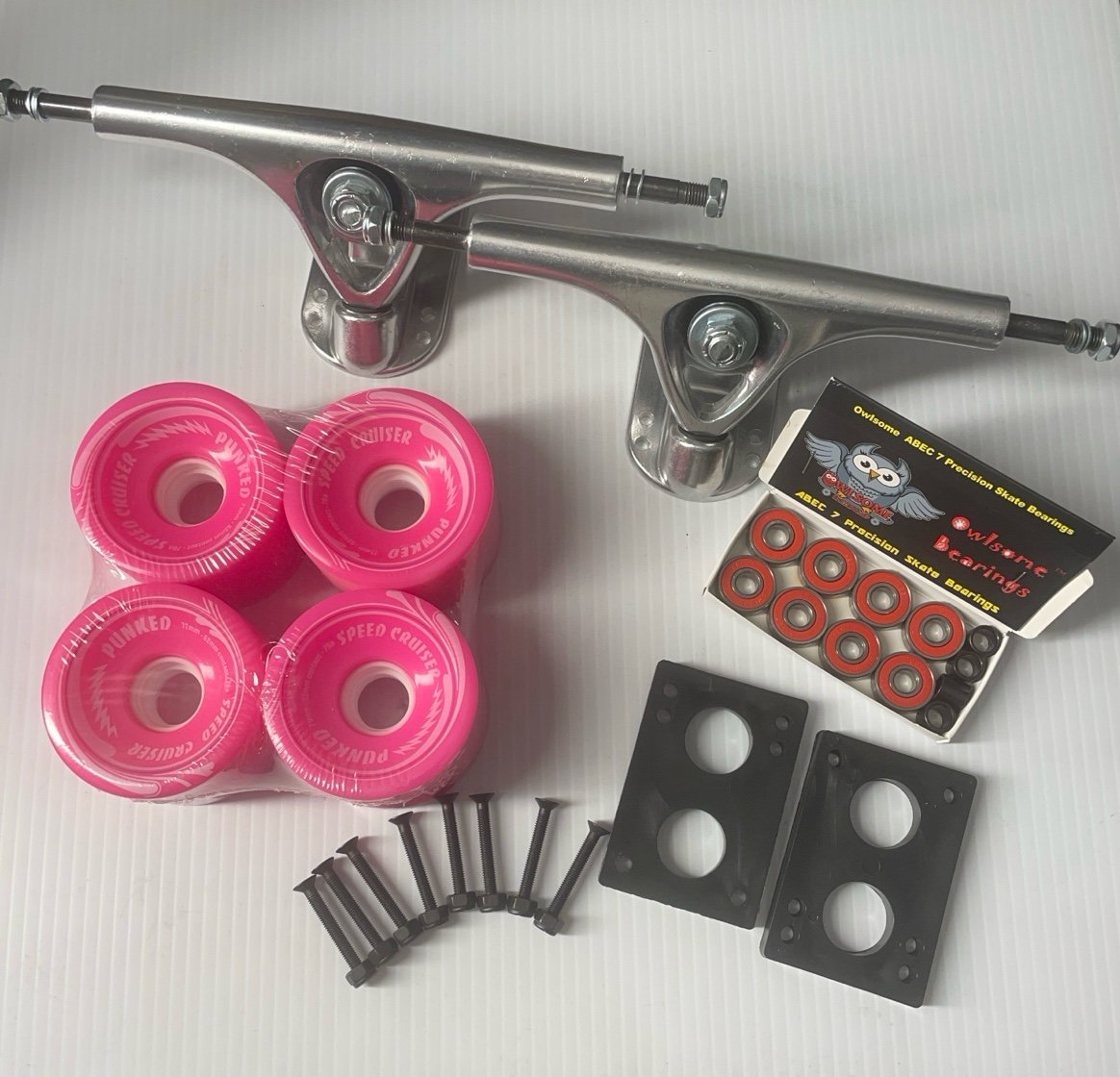 Longboard Combo set : Polished trucks (black)