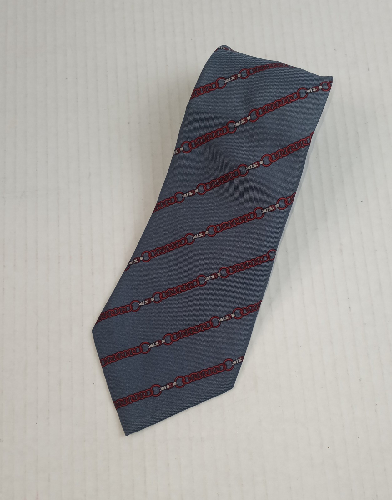 Hermes 845 AE Blue 100% Silk Necktie