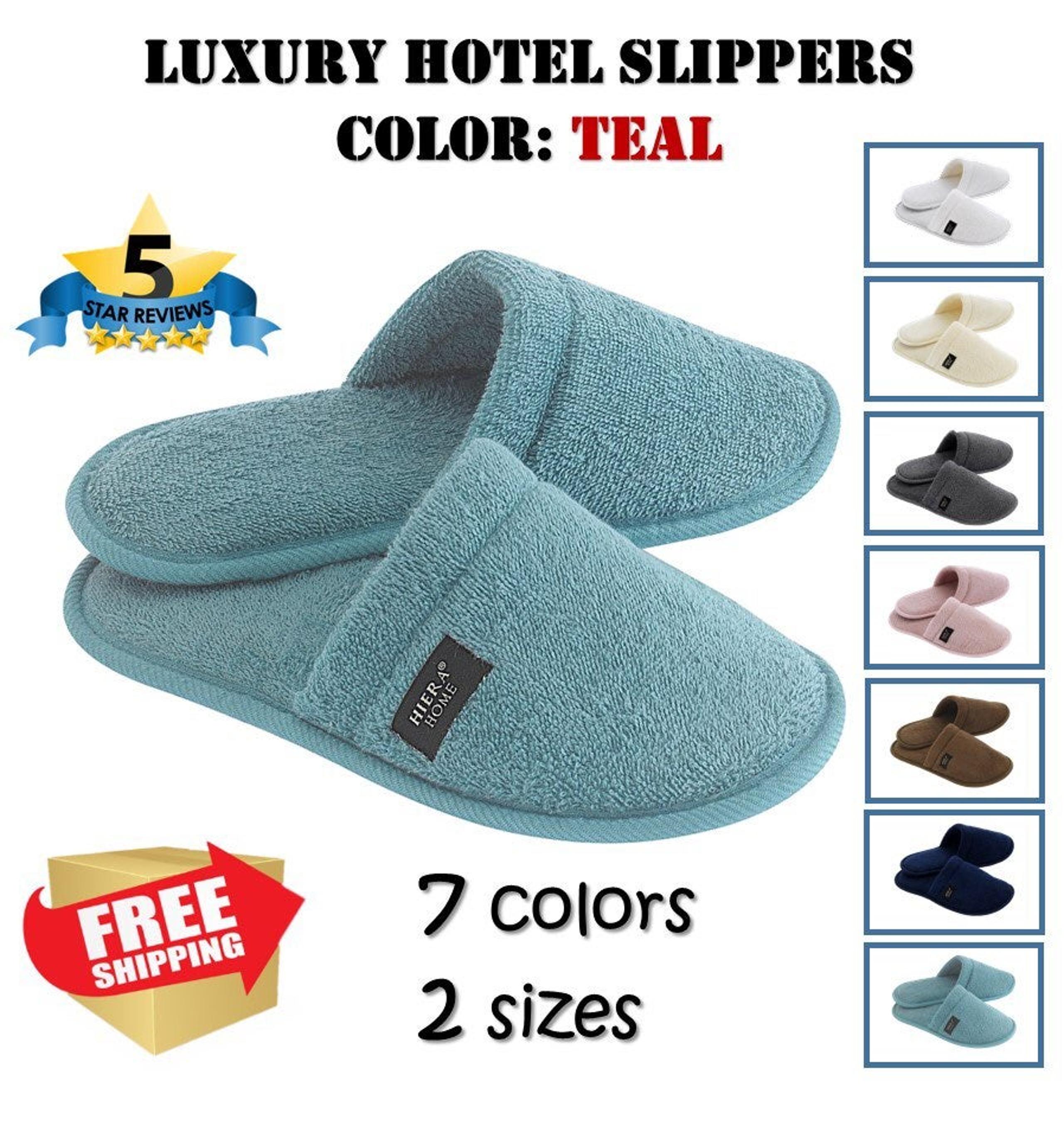 ❤️NEW❤️ LUXURY TOWEL SLIPPERS TEAL S/M