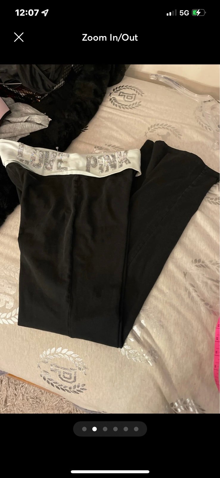 VS pink bling foldover waist yoga pants/leggings medium