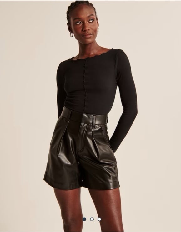 Abercrombie and Fitch 6 Inch Vegan Leather Tailored Shorts