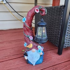 Gnome Garden Decor Statue Solar Outdoor Decorations Mom Gift