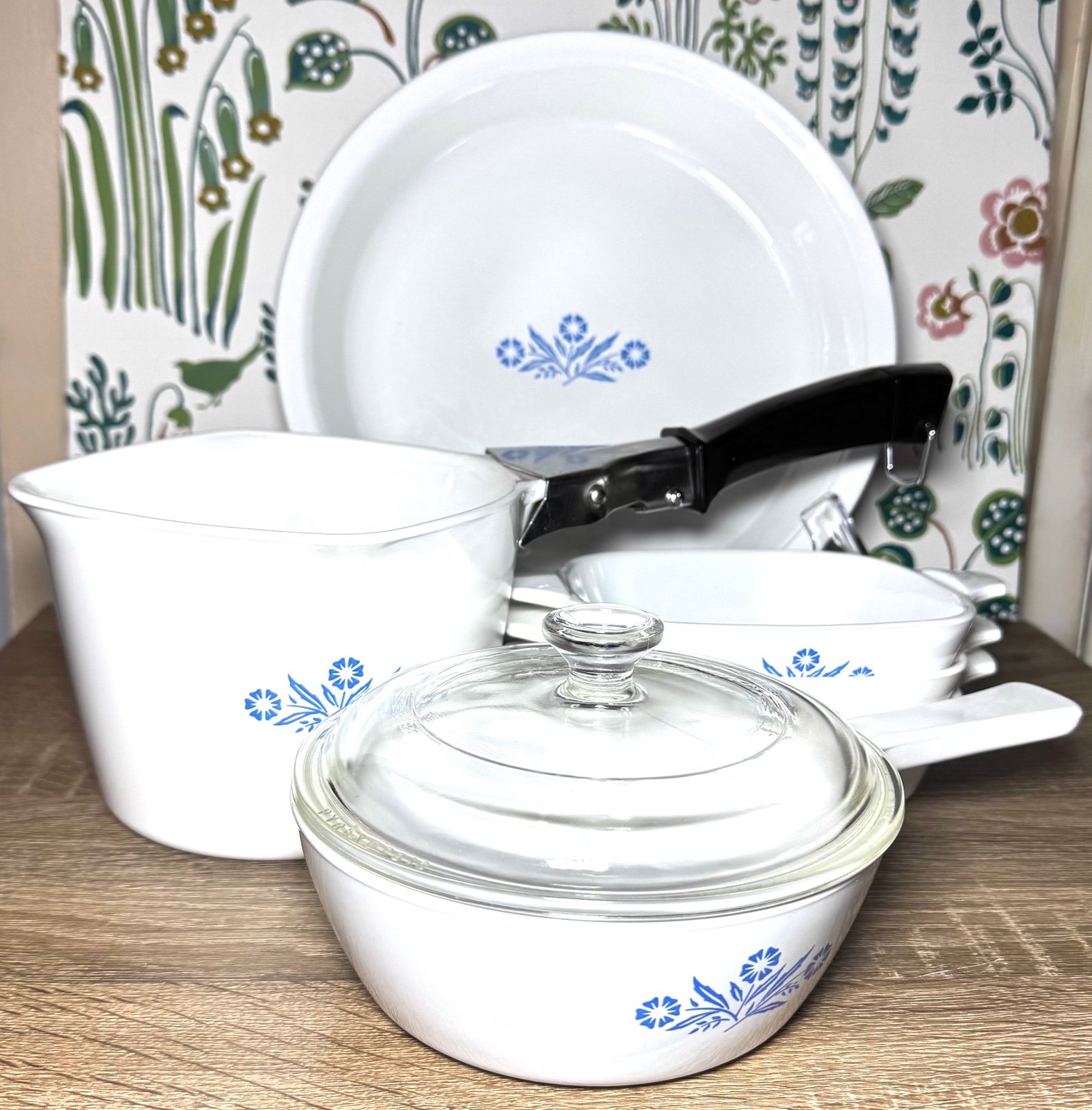 Vintage Corning Ware Blue Cornflower Set