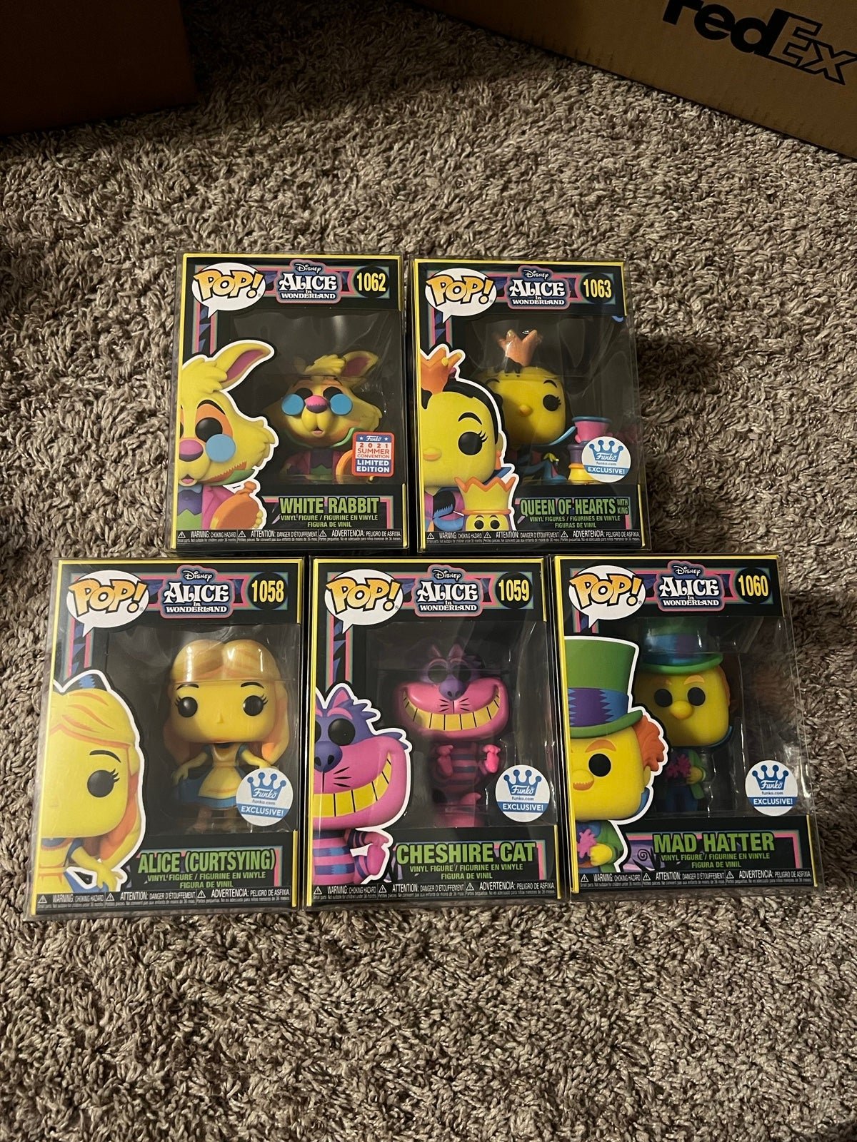 Black Light Alice In Wonderland Funko Lot