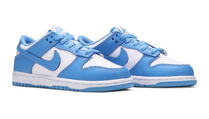 Nike Dunk Low PS UNC (2021) Shoes Youth Preschool sz 1.5Y White University Blue