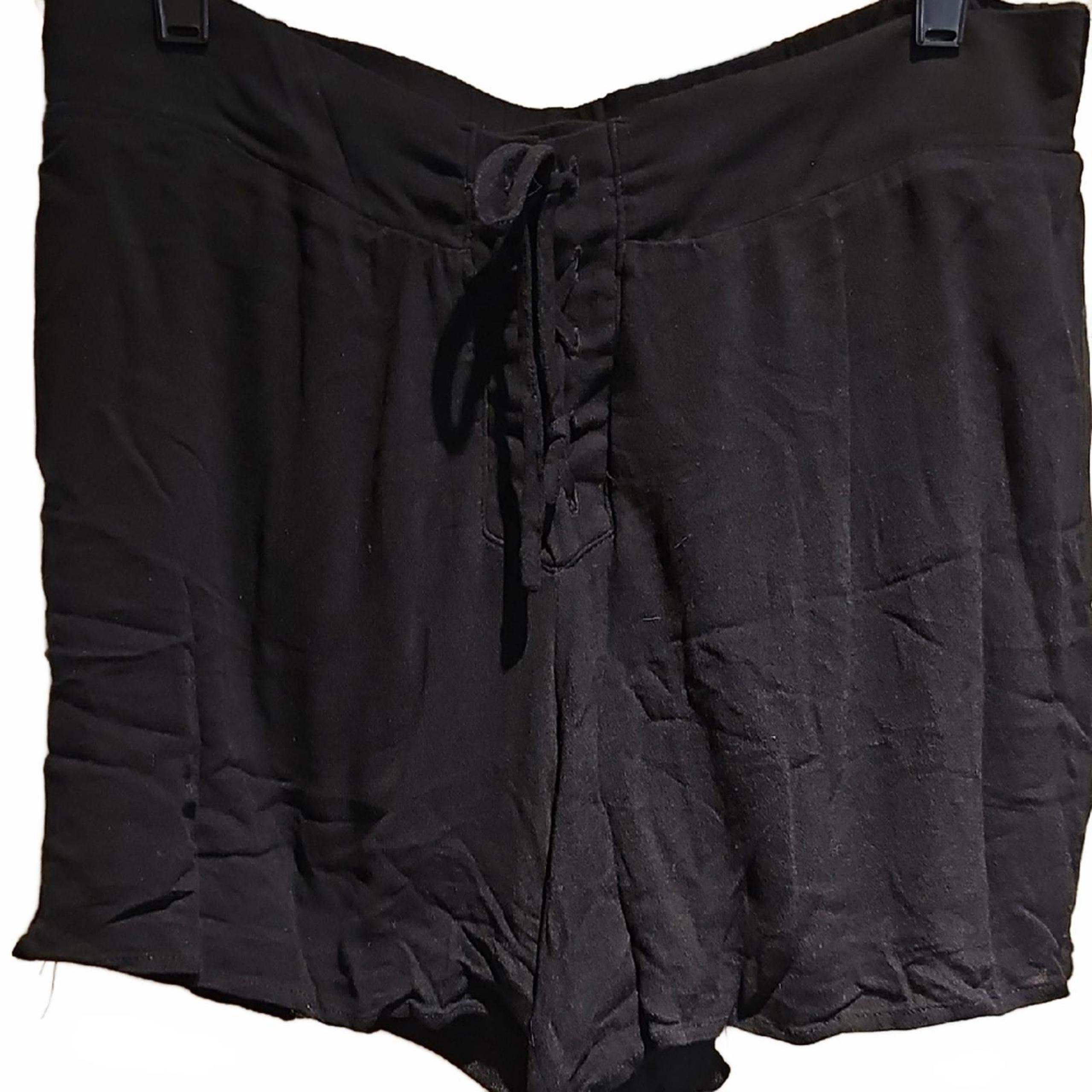 Torrid Black High Waist Rayon Shorts with Lace Up Size 00 (Size 10)