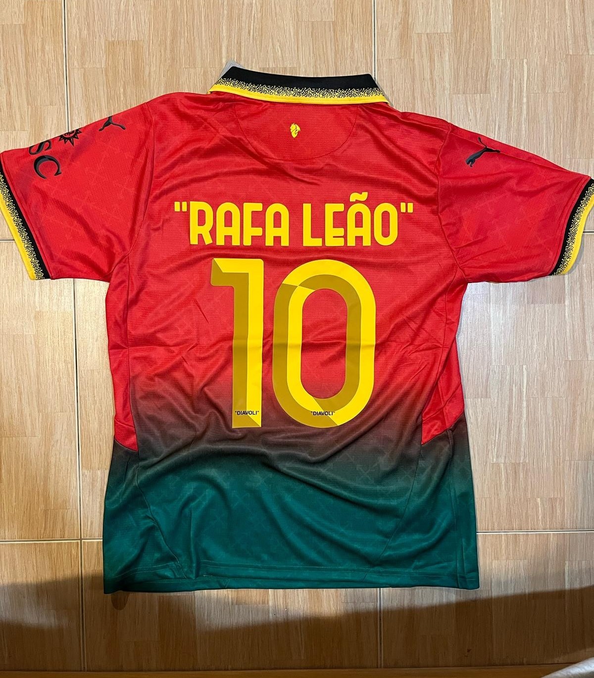 AC Milan Off White Rafa Leão Jersey Red Mens Large
