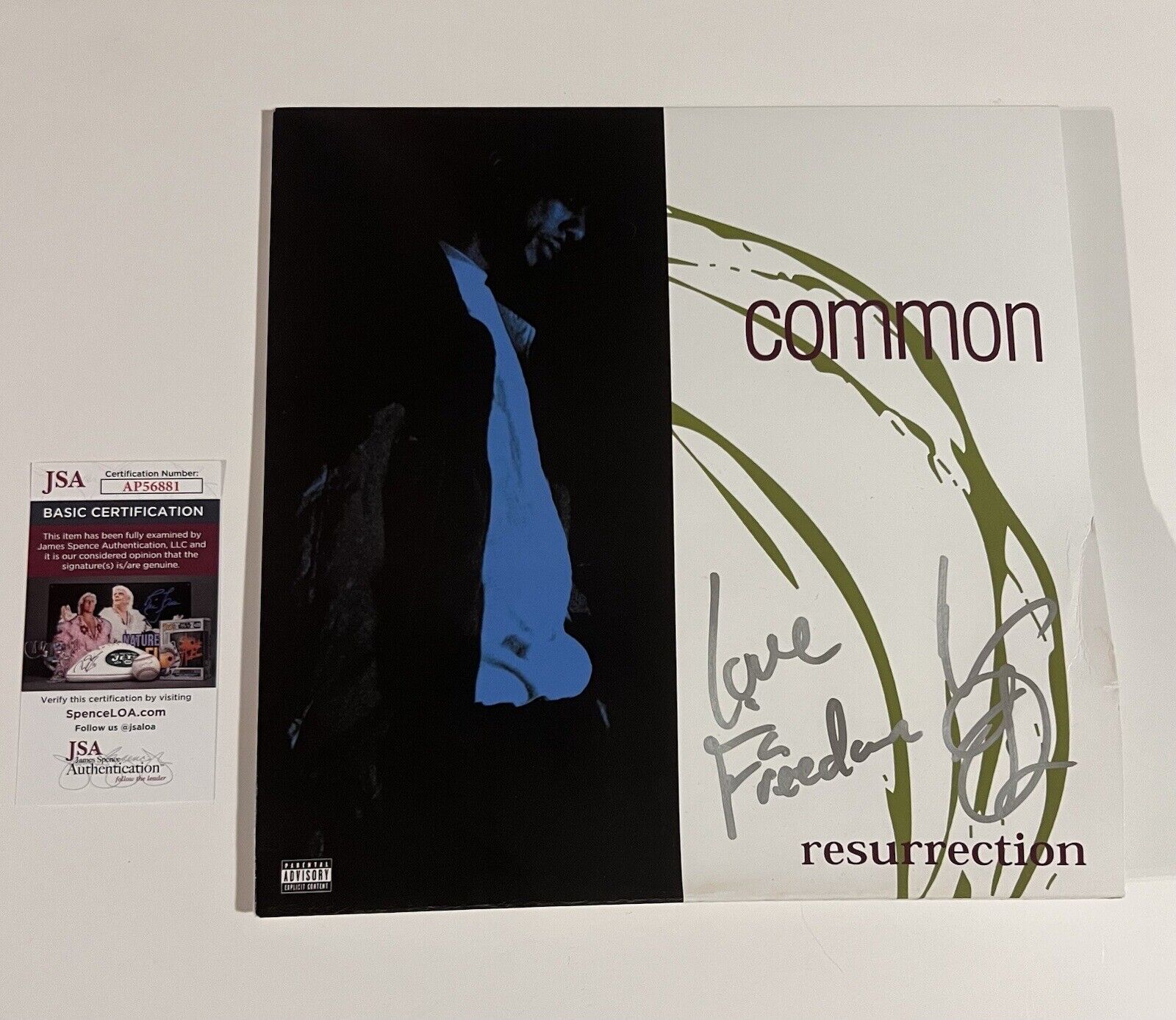 COMMON SIGNED “RESURRECTION” VINYL RECORD RAPPER JSA COA