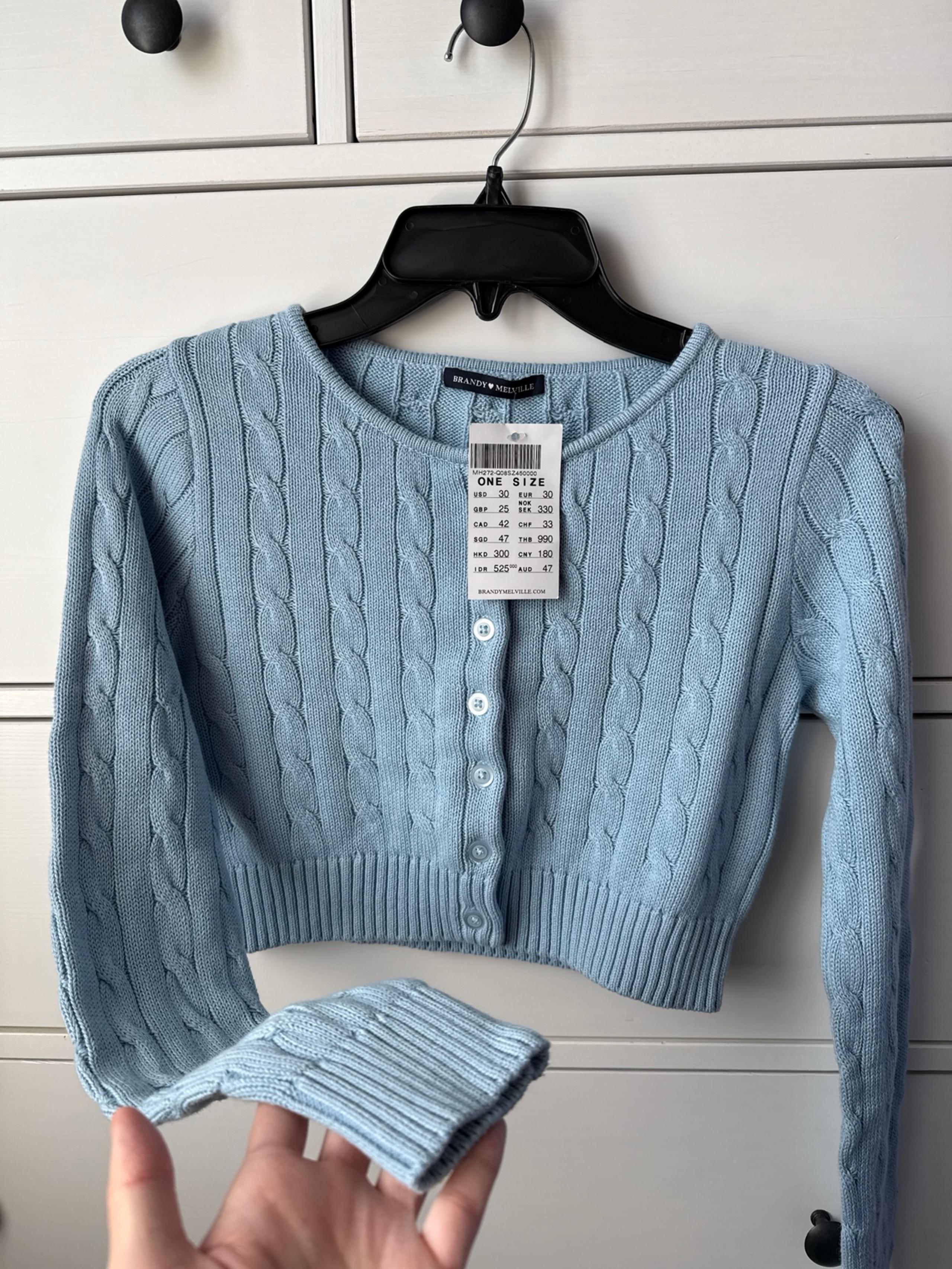 Brandy Melville Cropped Blue Cardigan
