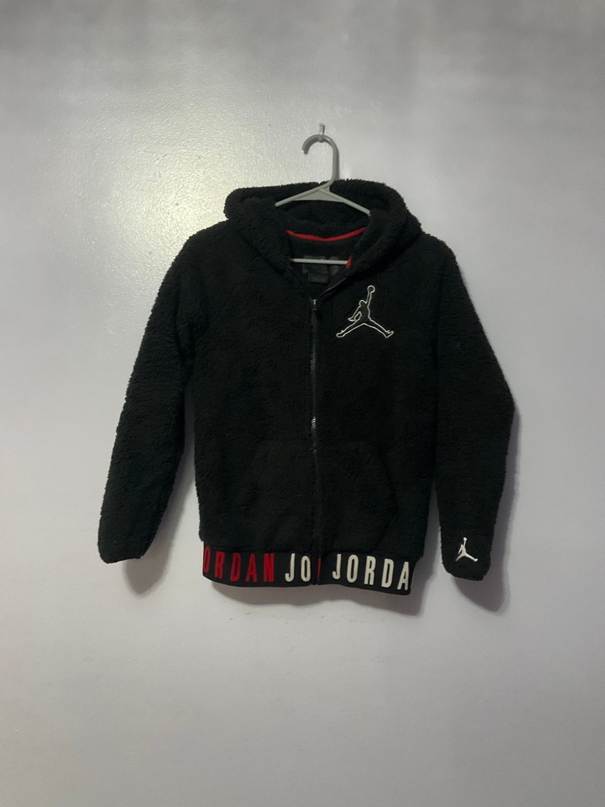 Kids Jordan Black Fluffy Jacket