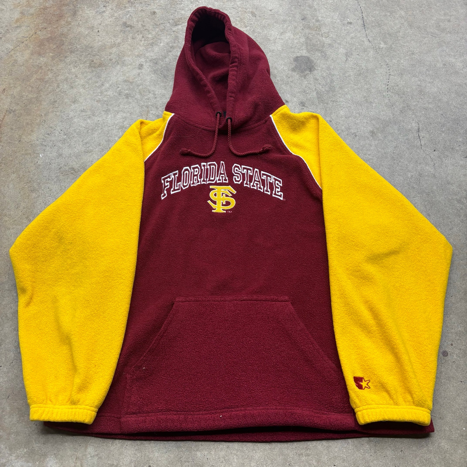 Men's Vintage Starter Florida State Seminoles Fleece Hoodie Sweatshirt Sz Large
