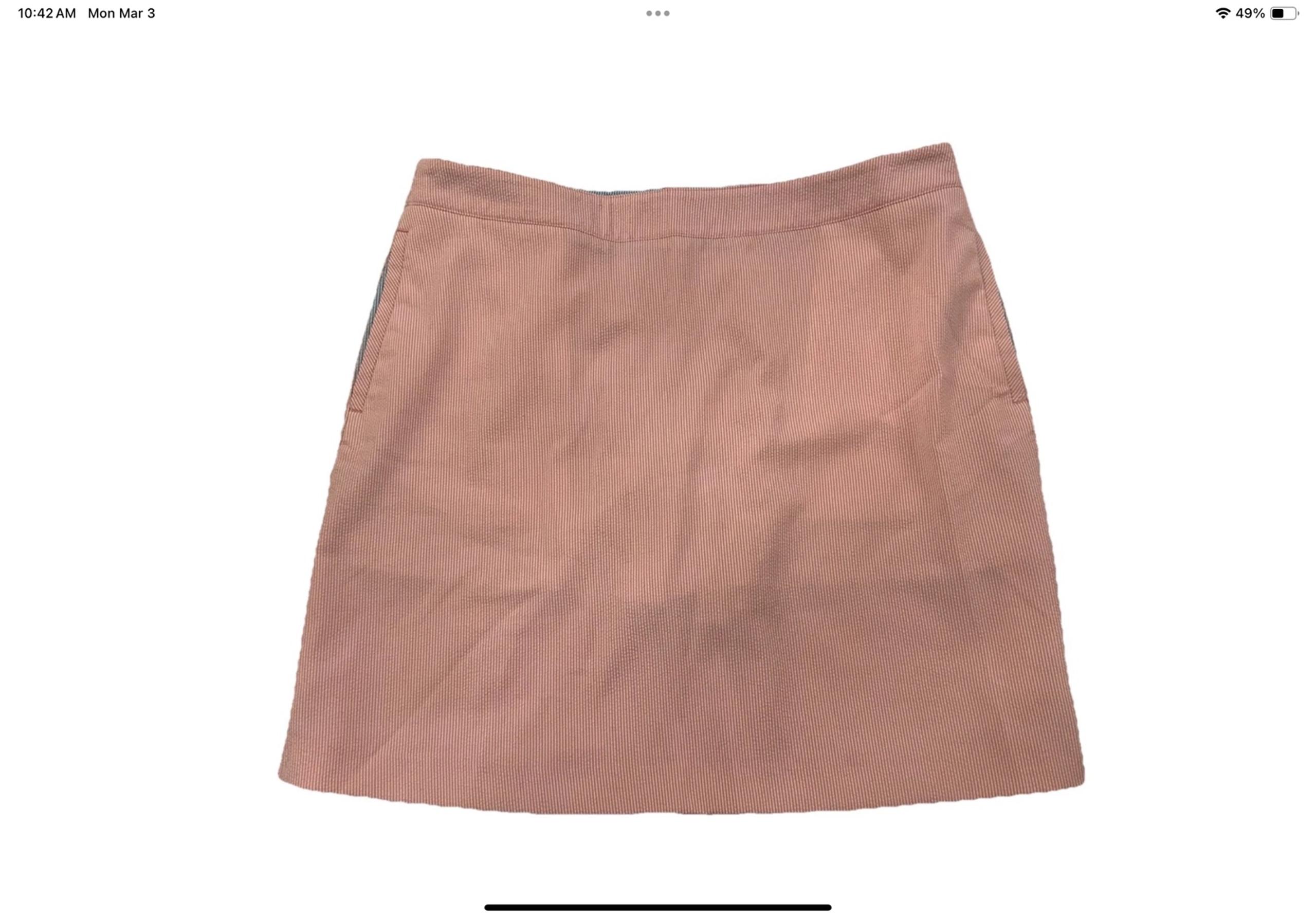 Greg Norman Golf Women’s Sz 8 Skort Front Pockets Stretch Seersucker Zipper Pink