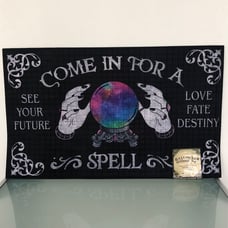 gypsy witchy fortune teller mystical occult come in for a spell doormat