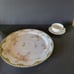 Haviland Limoges, Double Gold, Round platter, pink roses serving dish, 12