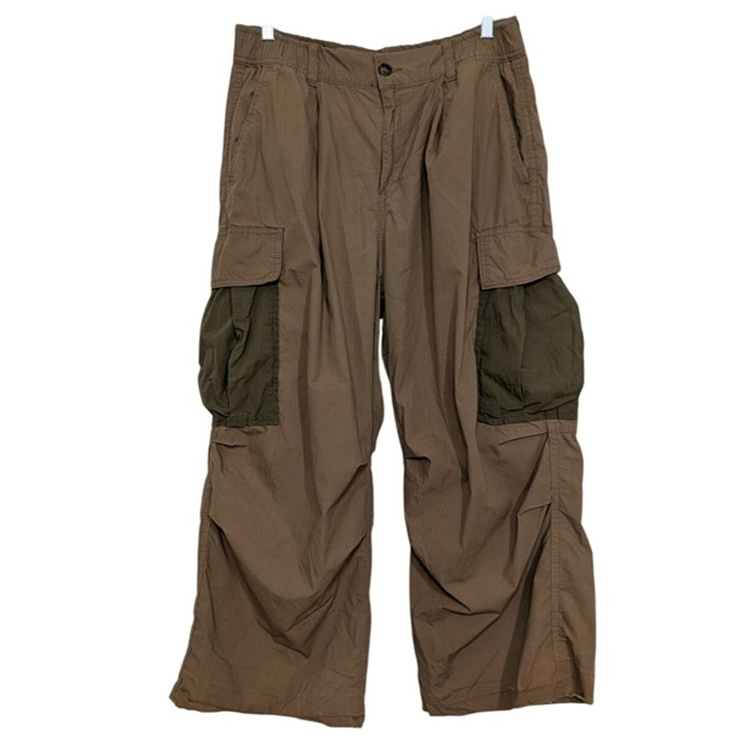 By Anthropologie Cargo Pants Womens Size 30x24 Inseam Brown Cropped 100% Cotton