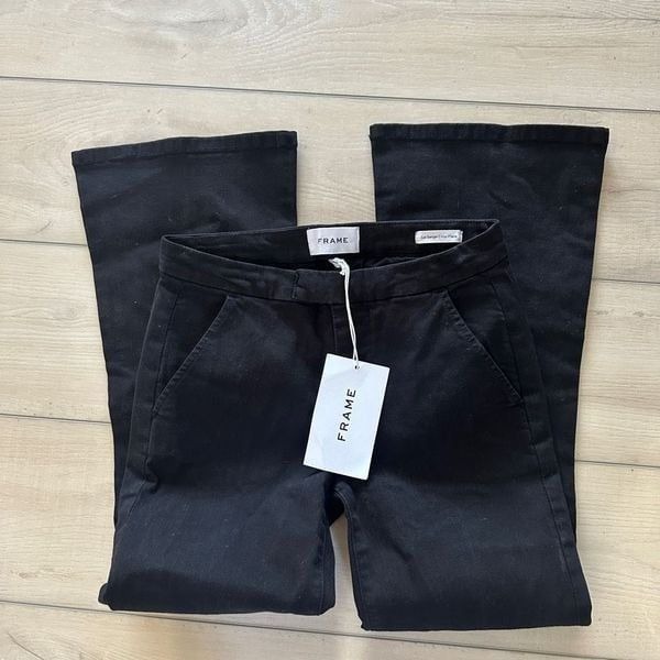 Frame Black Flare Crop Pant Women 27 Le Serge Business Casual Bottom Classic NWT
