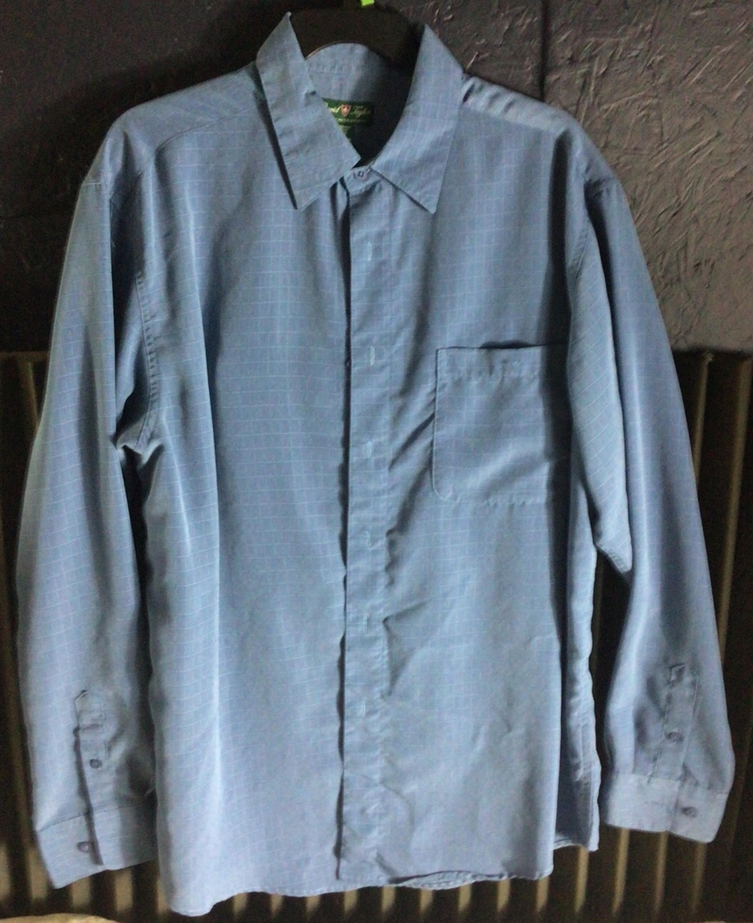 David Taylor long sleeve button down shirt blue Large