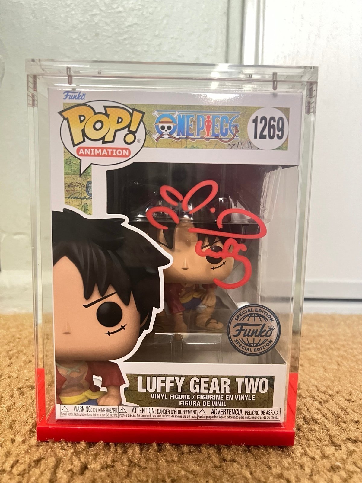 (Colleen Clinkenbeard Signature) Metallic Gear 2 Luffy Funko POP - PSA