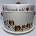Vintage Metal Owls “Whooo Wants Cake?” Double Pie Cake Cupcake Carrier Cover
