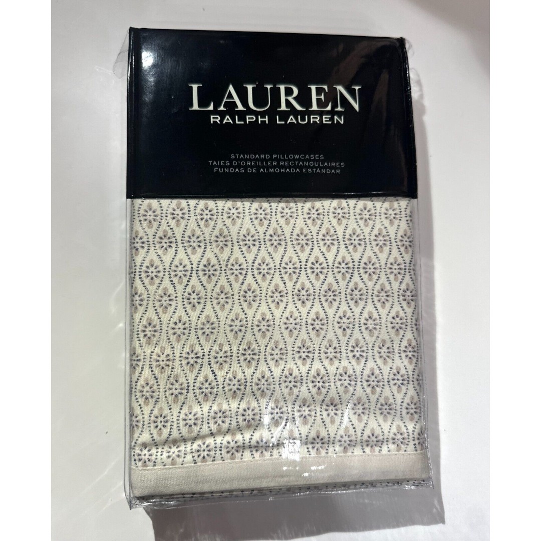 Lauren Ralph Lauren Estella Trellis Pillowcases Standard 100% Cotton NEW