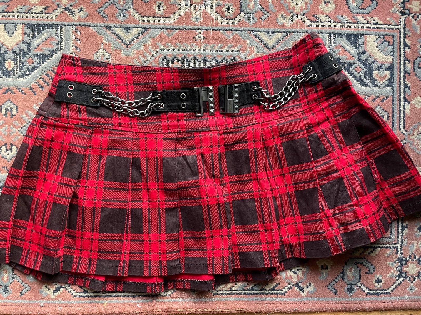 Tripp NYC Red Plaid Mini Skirt