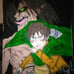 Attack on titan original acrylic painting with epoxy finish size: 15.5 x 19 in
