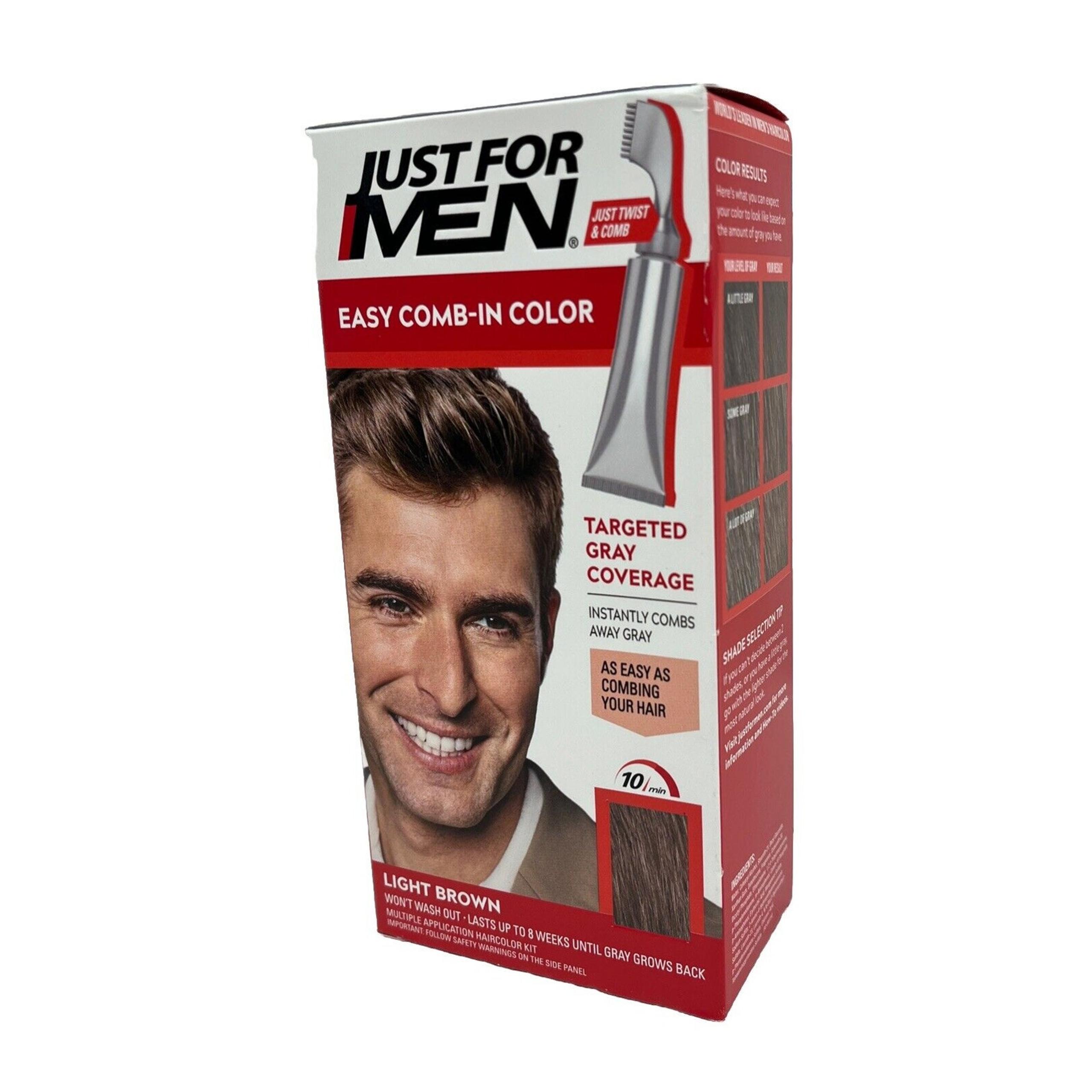 Just For Men Hair Color Easy Comb-In Applicator A-25 Light Brown Target Gray