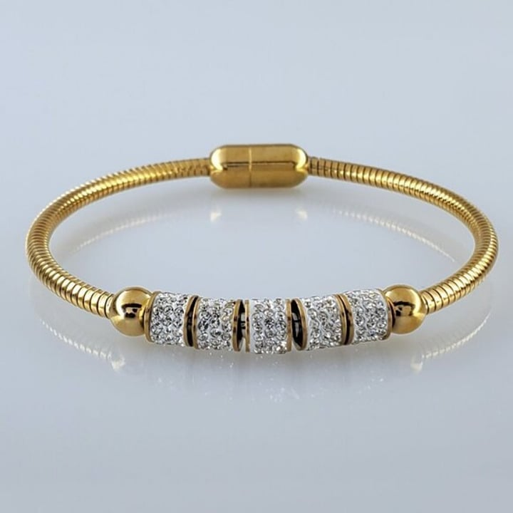 18K Gold Womens 1ct Diamond Barrel Bangle Bracelet NEW 18K Silver Jewelry 7.5