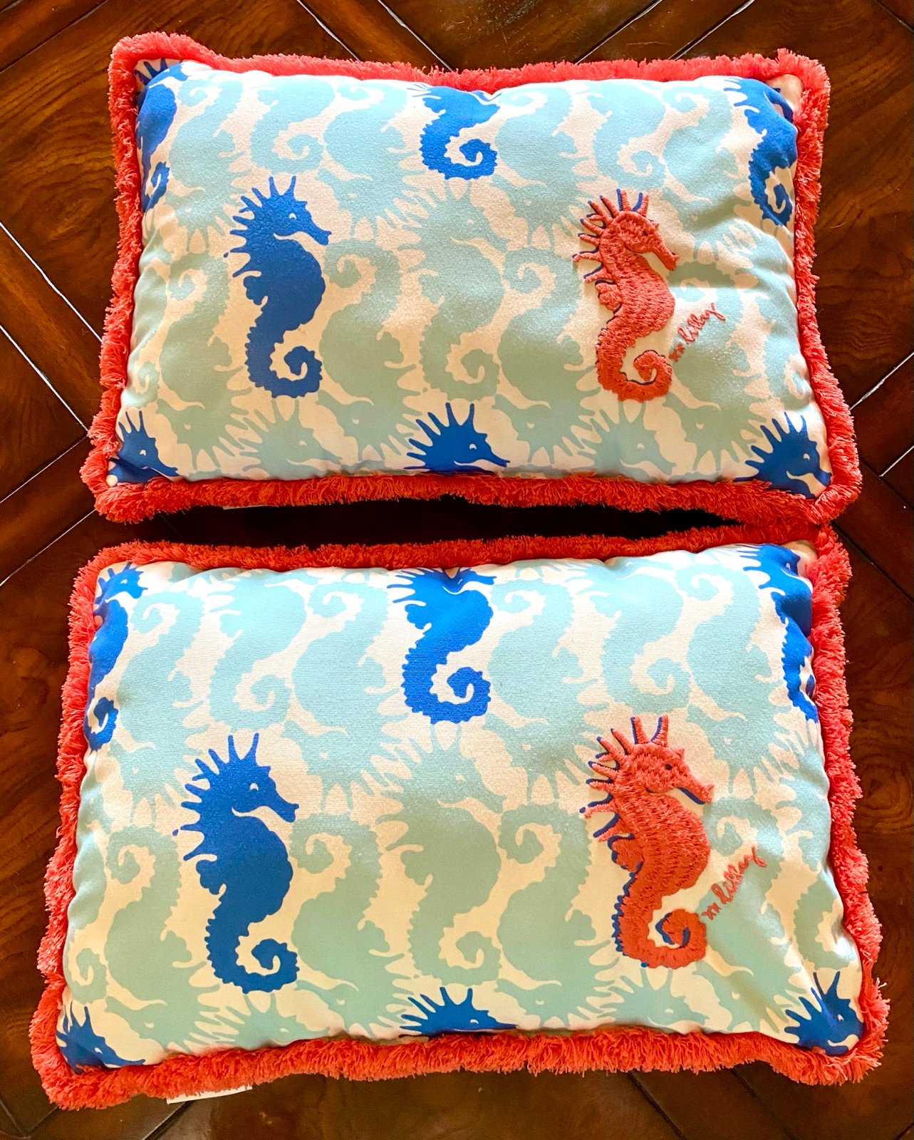 Lilly pulitzer seahorse pillow deals