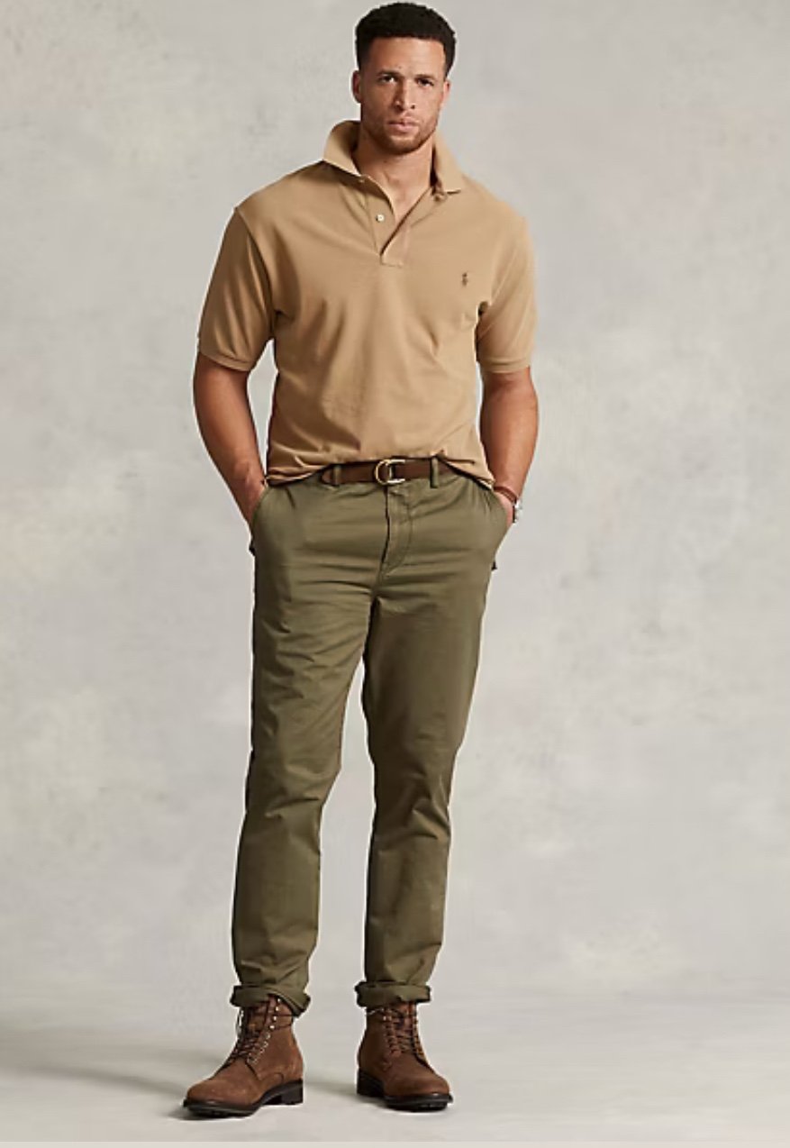 Ralph Lauren The Iconic Mesh Polo Shirt tan 2LT Big &Tall Tan