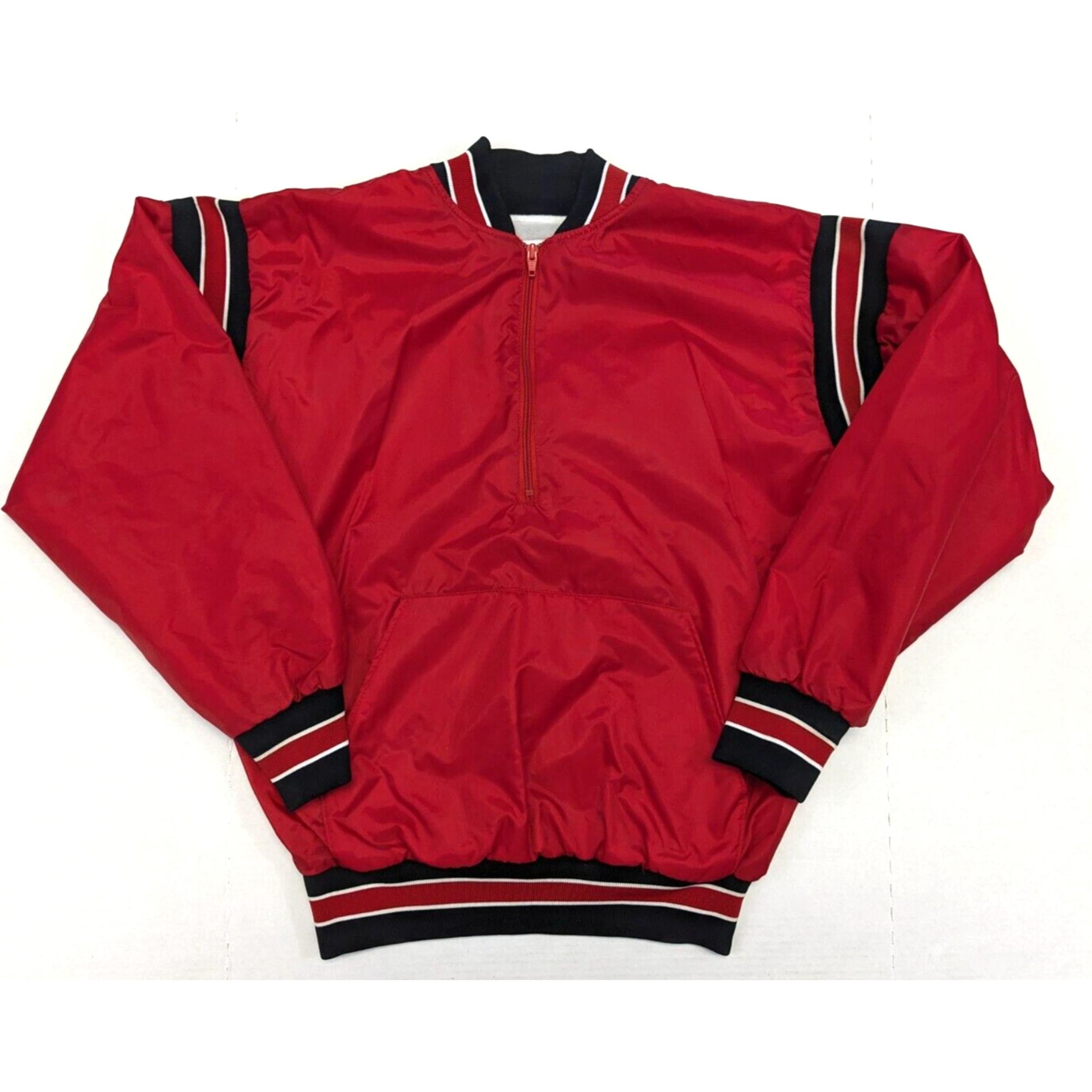 Vintage Game Sportswear Windbreaker Size S Red 1/4 Zip Jacket kangaroo pocket