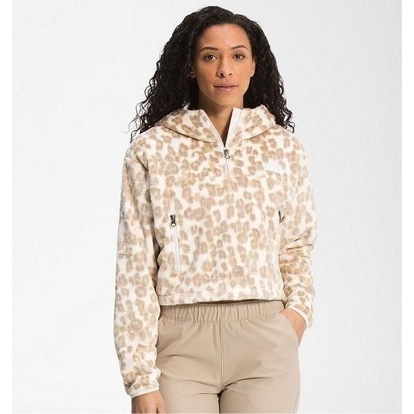 The North Face Women's Printed Osito Zip Hoodie, Silver Grey Leopard Print, XXL