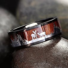 Women's size 8 Wedding Band Wood Inlay