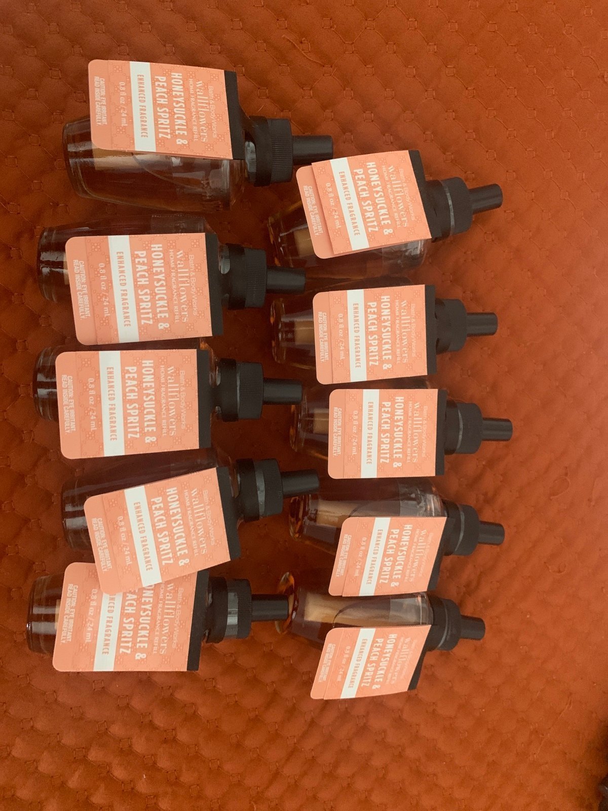 NEW Bath & Body Works HONEYSUCKLE & PEACH SPRITZ wallflower x10 DISCONTINUED