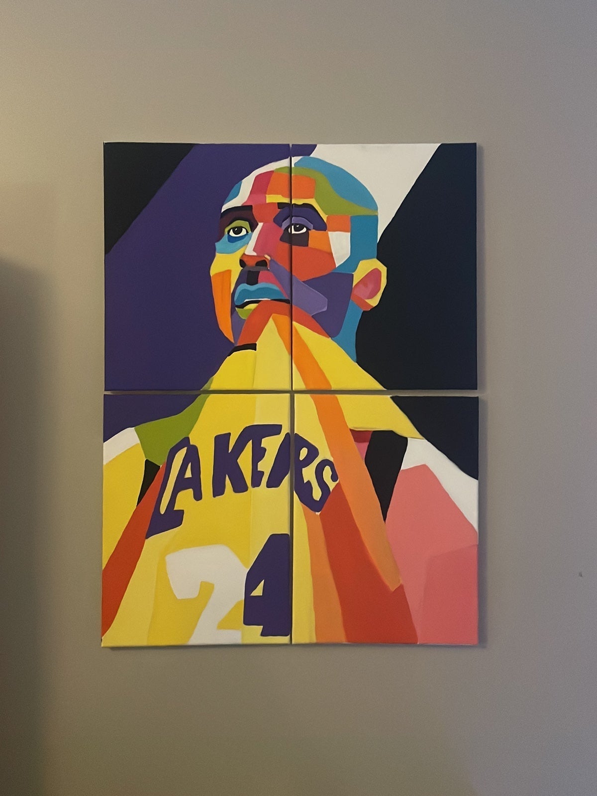 Kobe Bryant 4 piece canvas painting set 32 in. by 24 in.