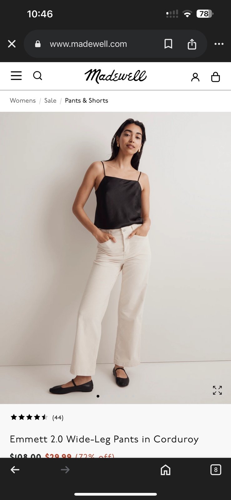 Madewell Emmett 2.0 Wide Leg Corduroy Pants
