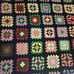 Vintage Afghan Crochet Knit Granny Square Throw Lap Handmade Blanket 73 X 45