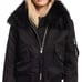 SAM Carly Bomber Jacket fur/shearling removable collar sz small black 595