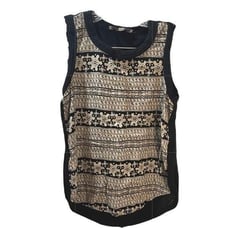 ANN TAYLOR LOFT Knitted Crochet Trim Sleeveless Blouse XS