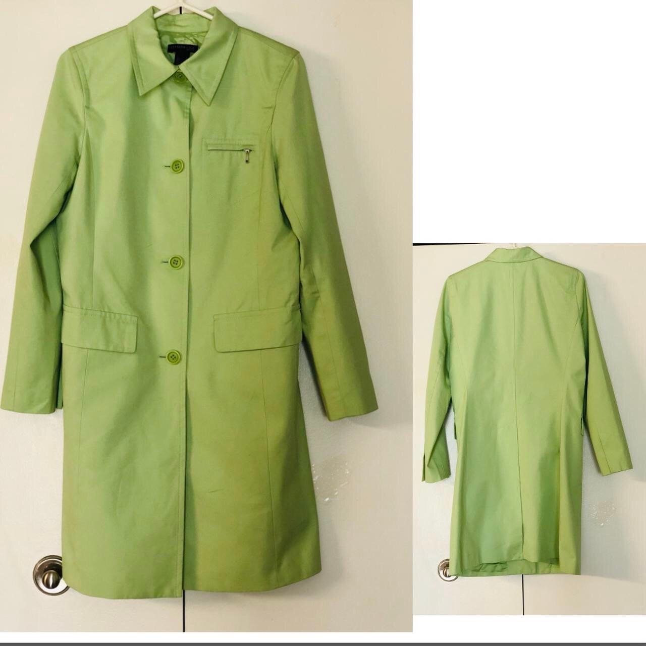 Kenneth Cole Coat Trench S Buttons Front Pockets colourfully 100% Cotton