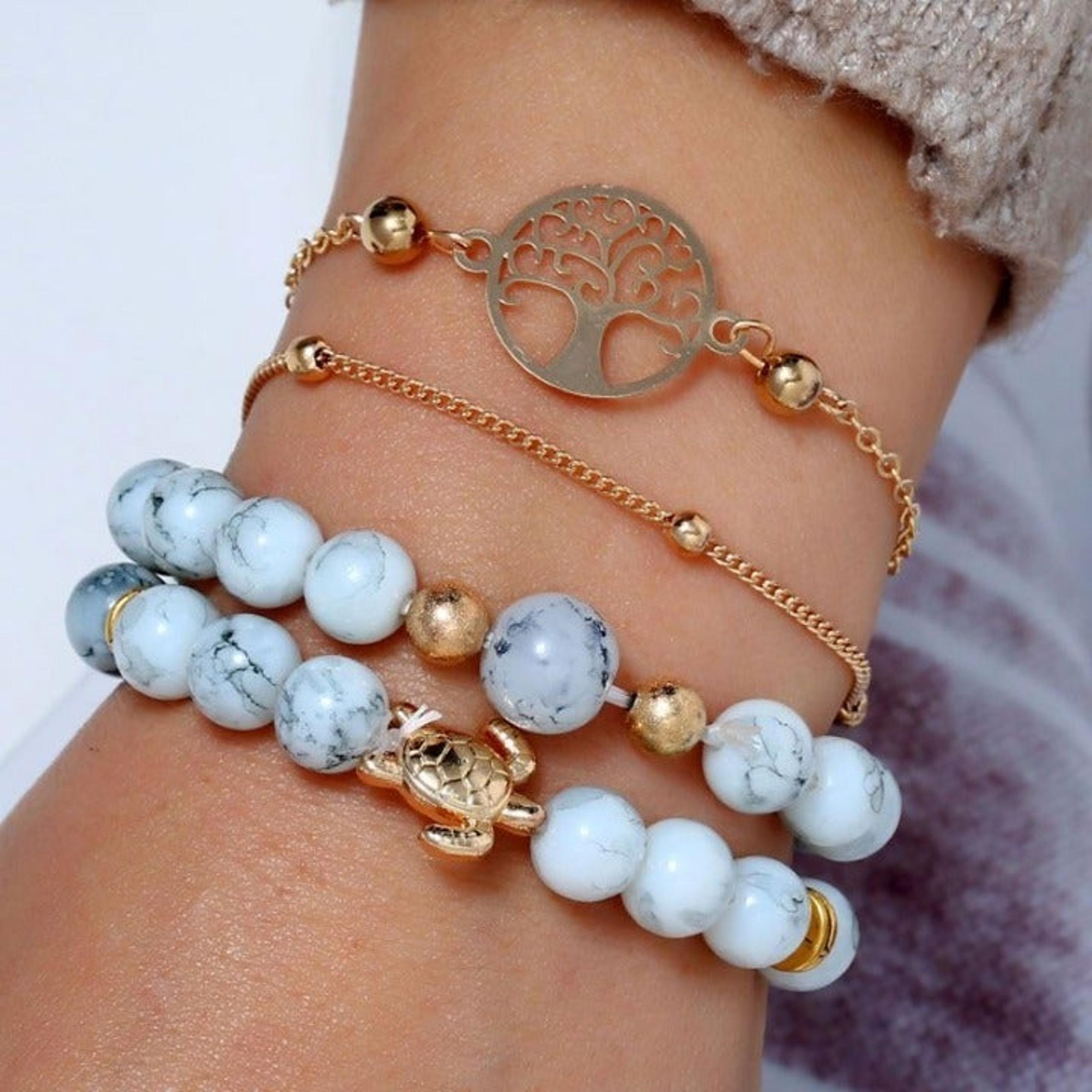 Tree of Life and Turtle Bracelet Set