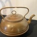 Antique O’ Clock Copper Tea Pot on Wrought Iron Stand
