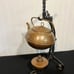 Antique O’ Clock Copper Tea Pot on Wrought Iron Stand
