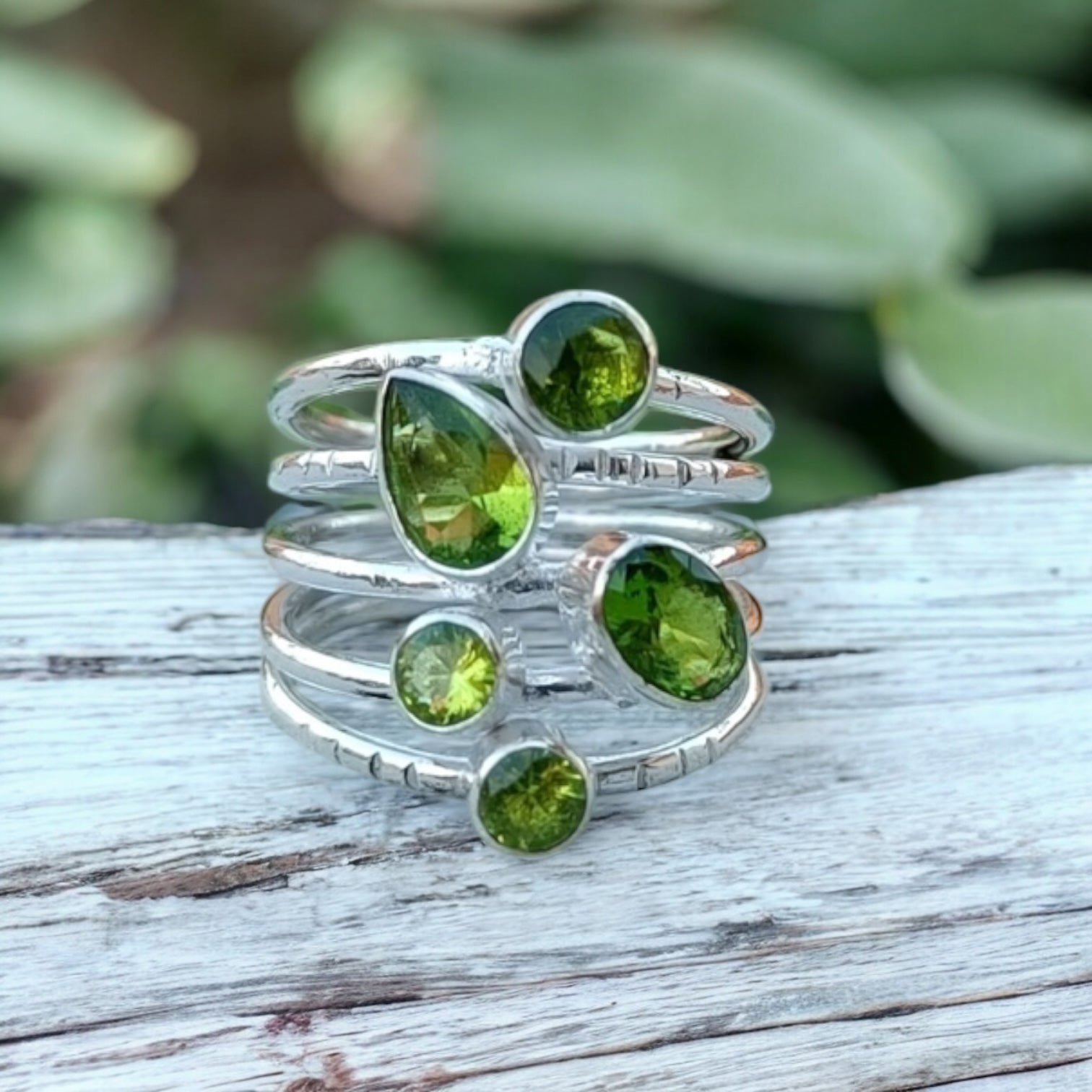 Peridot Solid 925 Sterling Silver Ring 10