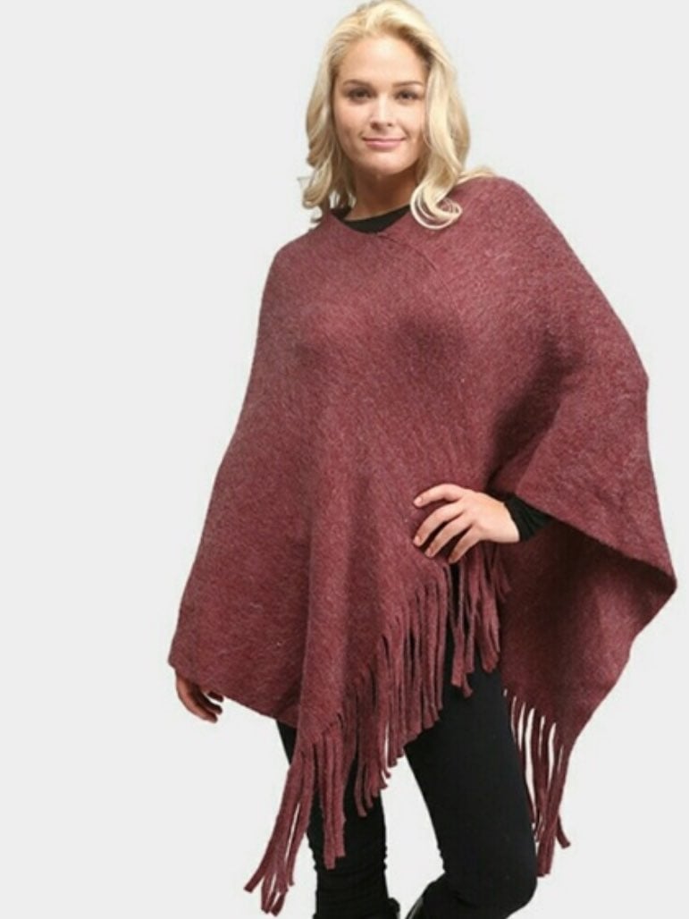 Poncho with Fringe Edge