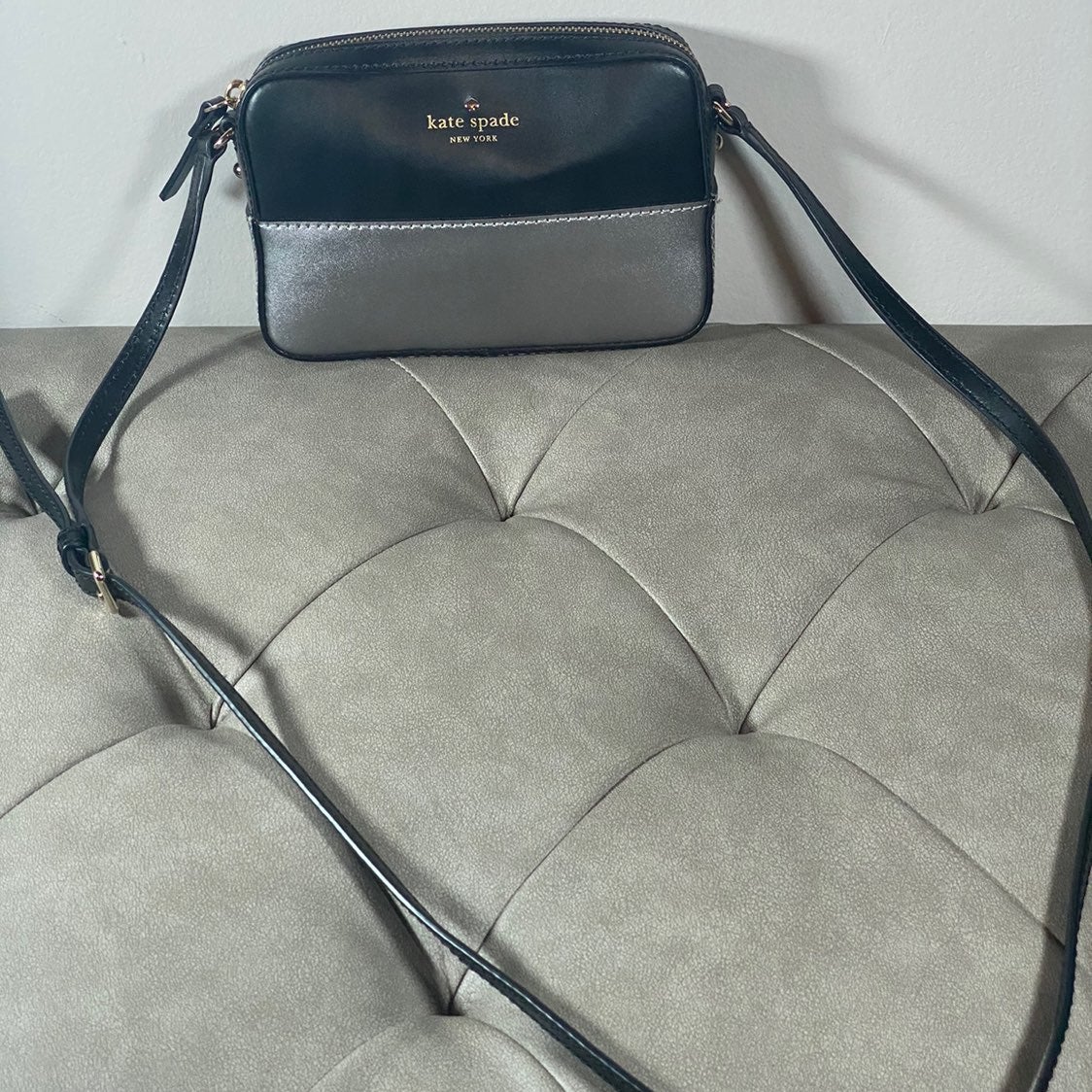 Kate Spade Navy & Silver Box Crossbody