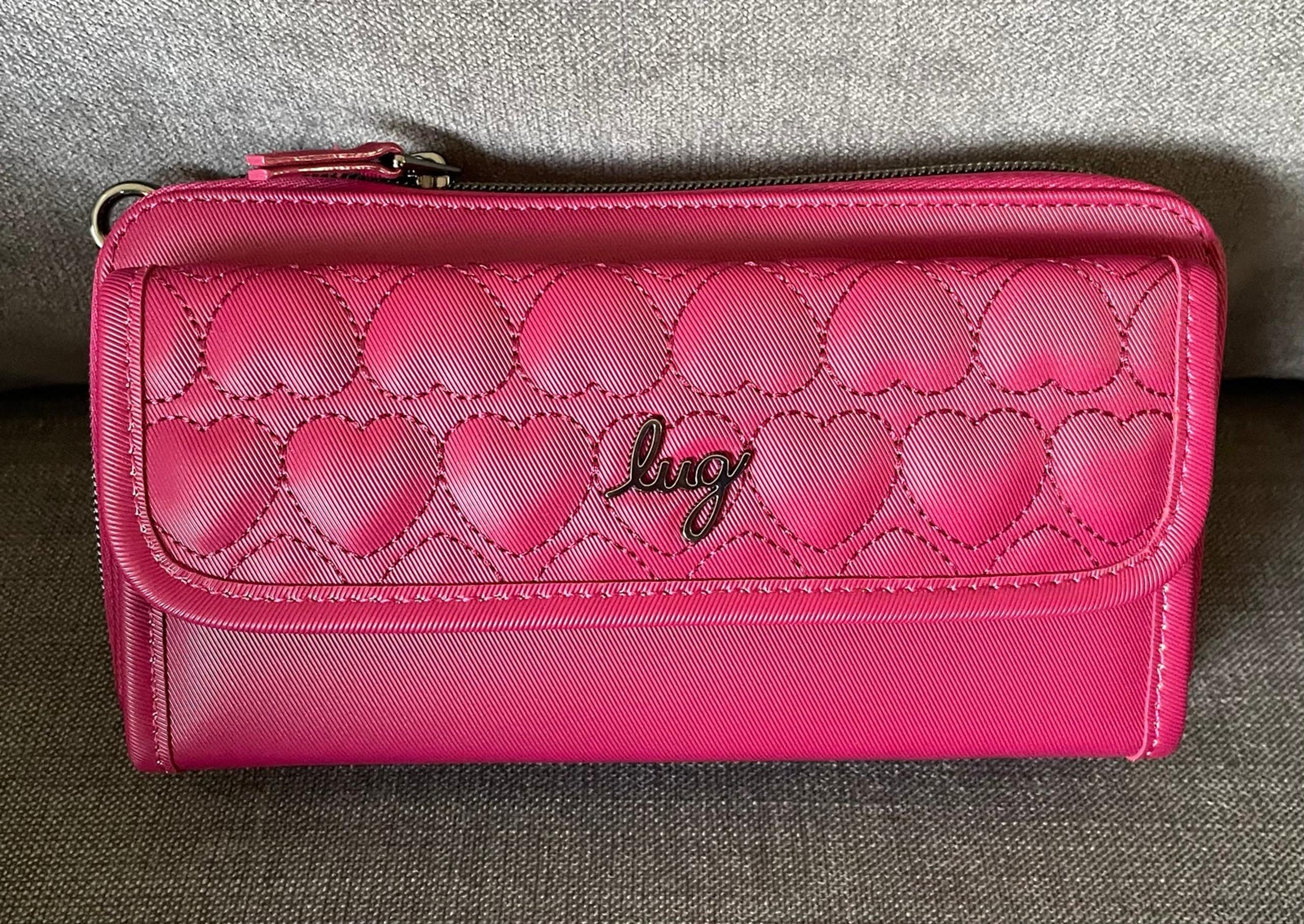 NEW Lug Kickflip LE Satin Luxe Convertible Crossbody - Raspberry HEART Quilting